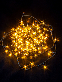 Гірлянда світлодіодна нитка на ялинку Жовта 35 м. 500 LED від мережі чорний дріт Гірлянда світлодіодна нитка на ялинку Жовта 35 м. 500 LED від мережі чорний дріт