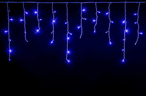 Вулична світлодіодна гірлянда Бахрома 850 LED Синя, 25 х 0,6 х 0,4 х 0,3 м, білий дріт B.02.6W.850.F+