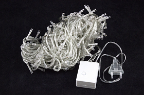 Светодиодная гирлянда нить 300 LED Тепло-белый, прозрачный провод для помещения (ww.01.5Т.300-)