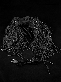 Гірлянда вулична бахрома світлодіодна з мерехтінням новорічна додому Laplandia чорний ПВХ провід 6 м Біла (w.02.6B.204.F+)