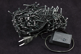 Гірлянда світлодіодна нитка на ялинку Тепло-Біла 21 м. 300 LED від мережі чорний провід Гірлянда світлодіодна нитка на ялинку Тепло-Біла 21 м. 300 LED від мережі чорний провід