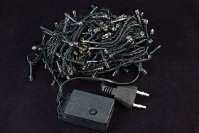 Гірлянда світлодіодна нитка 10 метрів на ялинку Синя 140 лампочок Laplandia новорічна від мережі чорний провід (B.01.5В.140-)