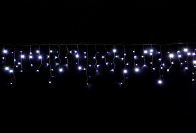 Гірлянда вулична бахрома світлодіодна з мерехтінням новорічна додому Laplandia чорний ПВХ провід 6 м Біла (w.02.6B.204.F+)