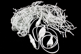 Гірлянда вулична бахрома світлодіодна з мерехтінням новорічна на дім Laplandia білий ПВХ провід 12 м Біла (w.02.6W.204.F+)