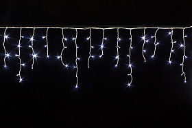 Гірлянда вулична бахрома світлодіодна з мерехтінням новорічна на дім Laplandia білий ПВХ провід 12 м Біла (w.02.6W.204.F+)