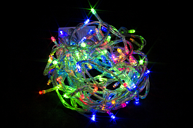 Гірлянда світлодіодна нитка на ялинку Мульти 7 м. 100 LED від мережі прозорий провід Гірлянда світлодіодна нитка на ялинку Мульти 7 м. 100 LED від мережі прозорий провід